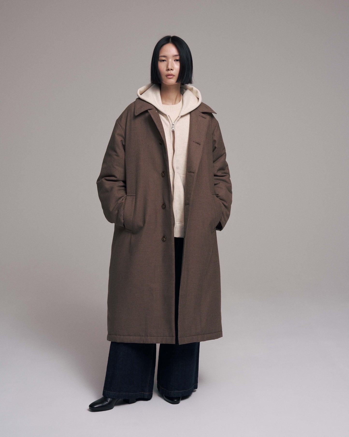 Sweat big zip hoody / Oatmeal