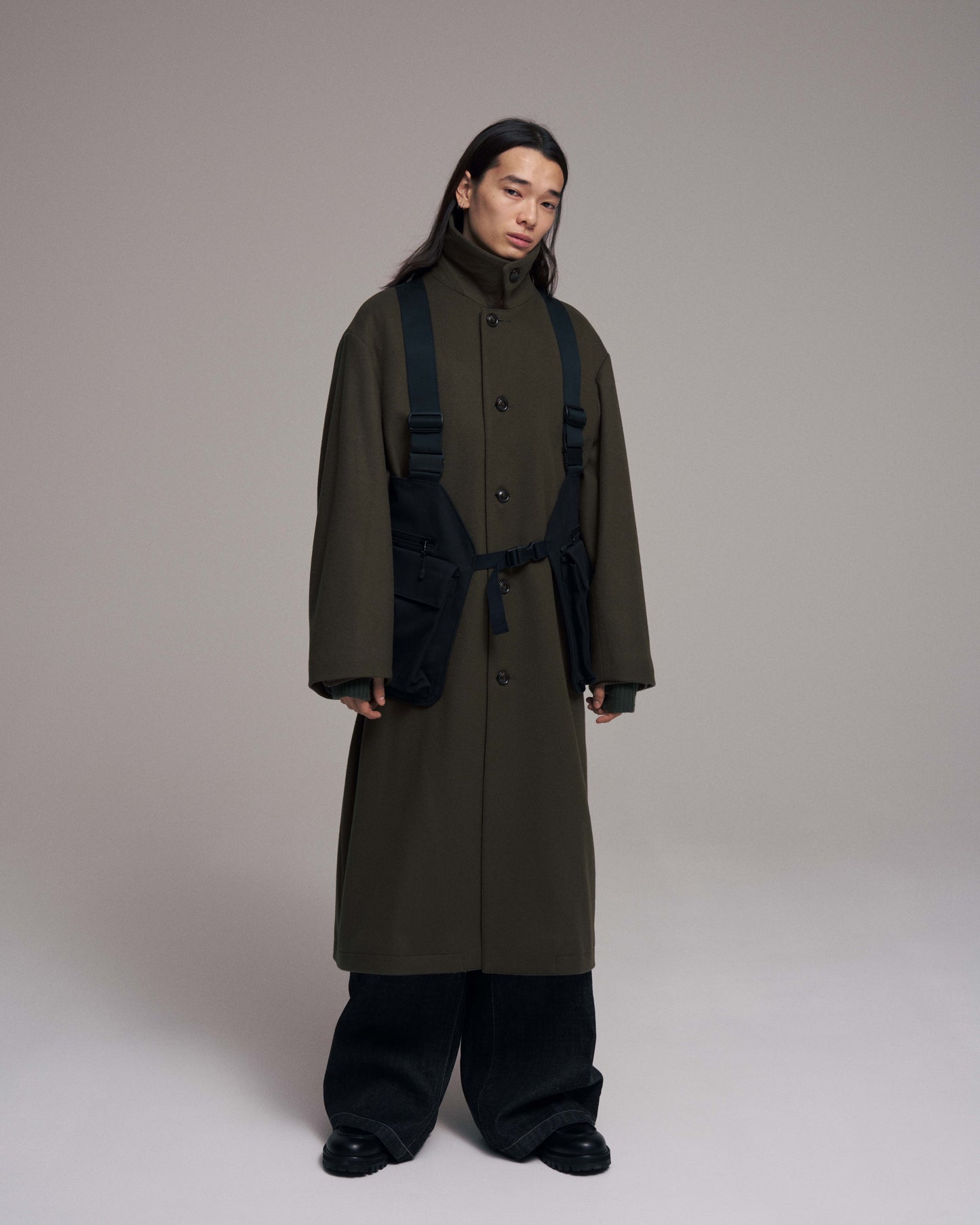 Bal collar coat - Melton / Olive