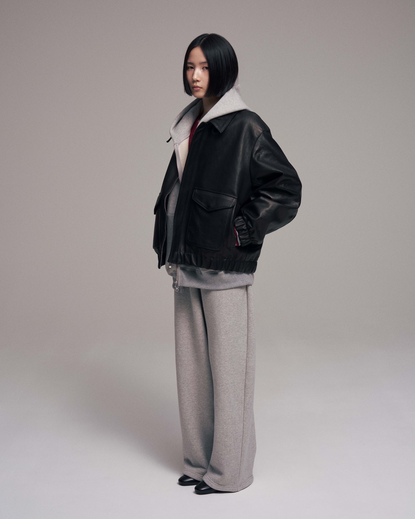 Wide sweat pant / Gray