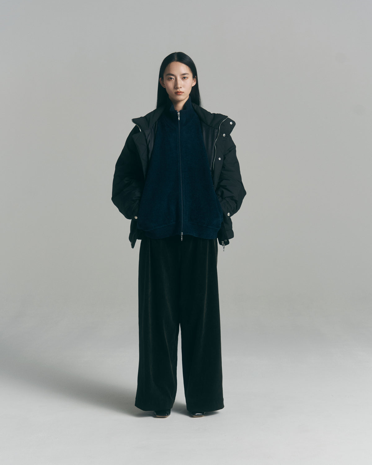 Corduroy Baggy Utility Trousers / Green