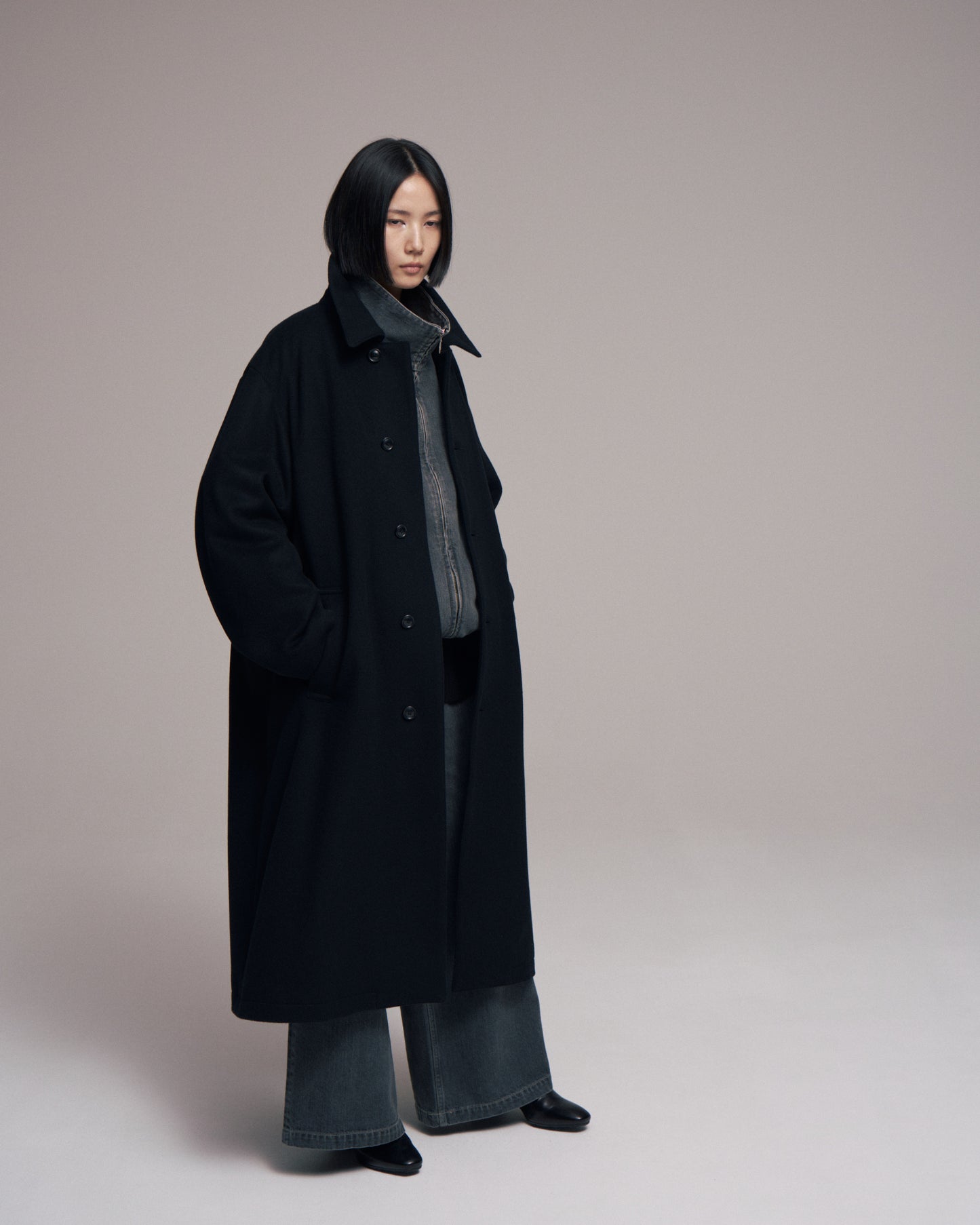Bal collar coat - Melton / Black