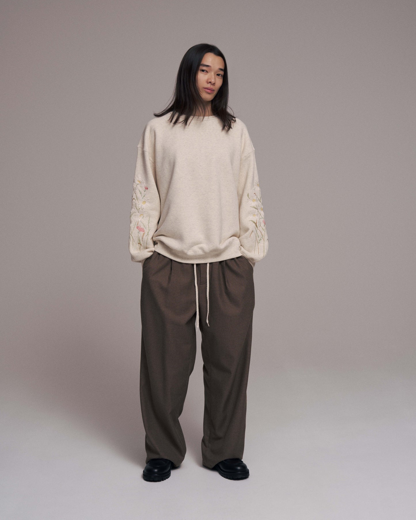 Wide easy pants - Gun club check / Brown