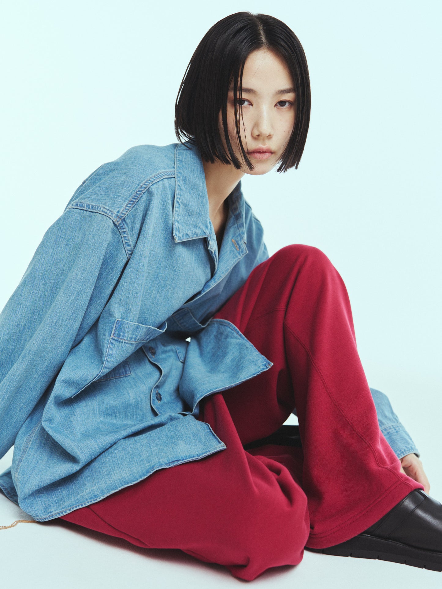 Wide sweat pant / Red