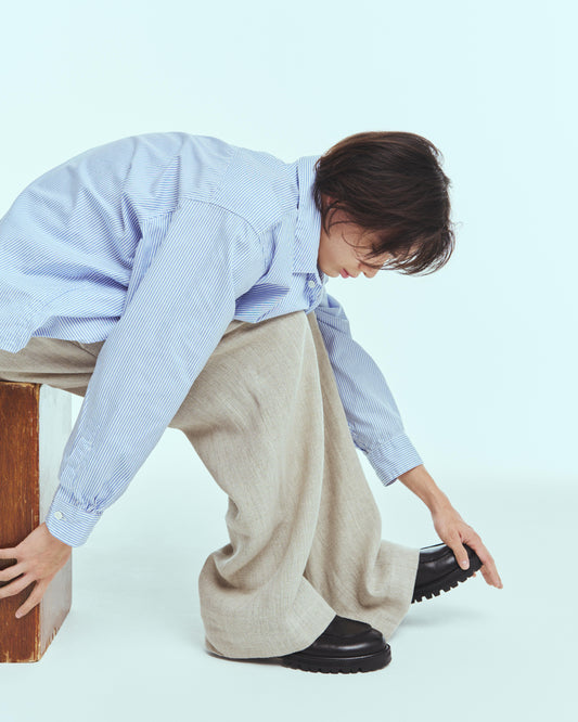 Wide easy pants - Linen / Natural