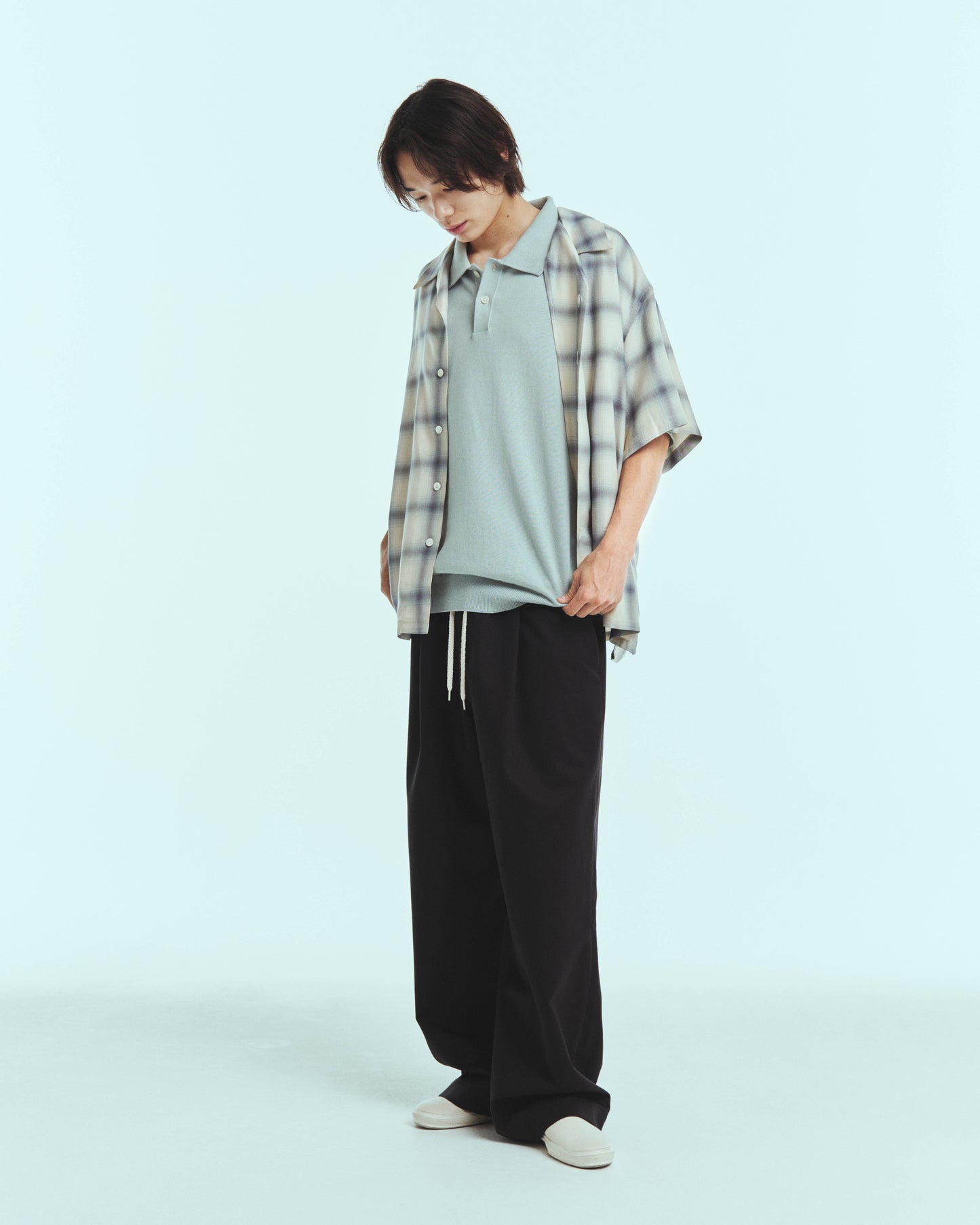 Wide easy pants - Lyocell chino / Black
