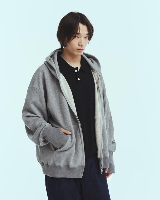 Sweat big zip hoody / Gray