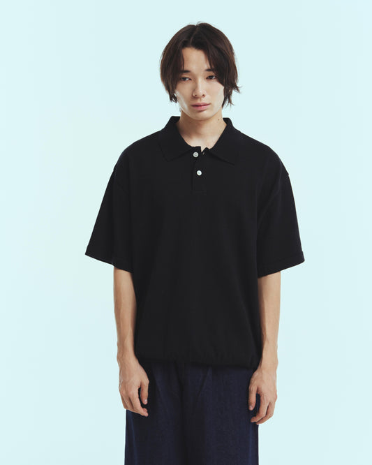 Knit polo - Cotton linen / Black