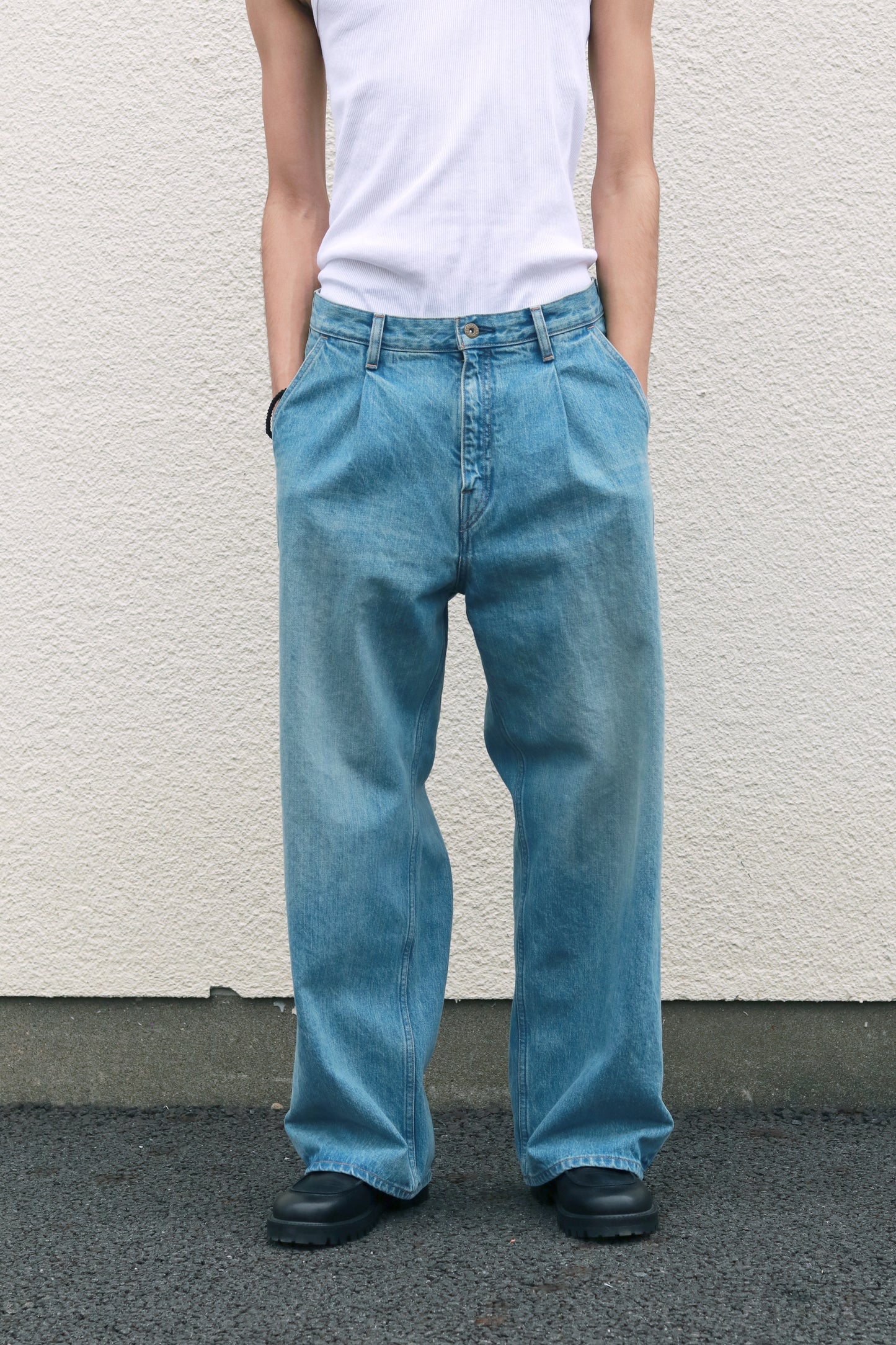 Wide selvedge jeans - Old vintage wash / Light indigo
