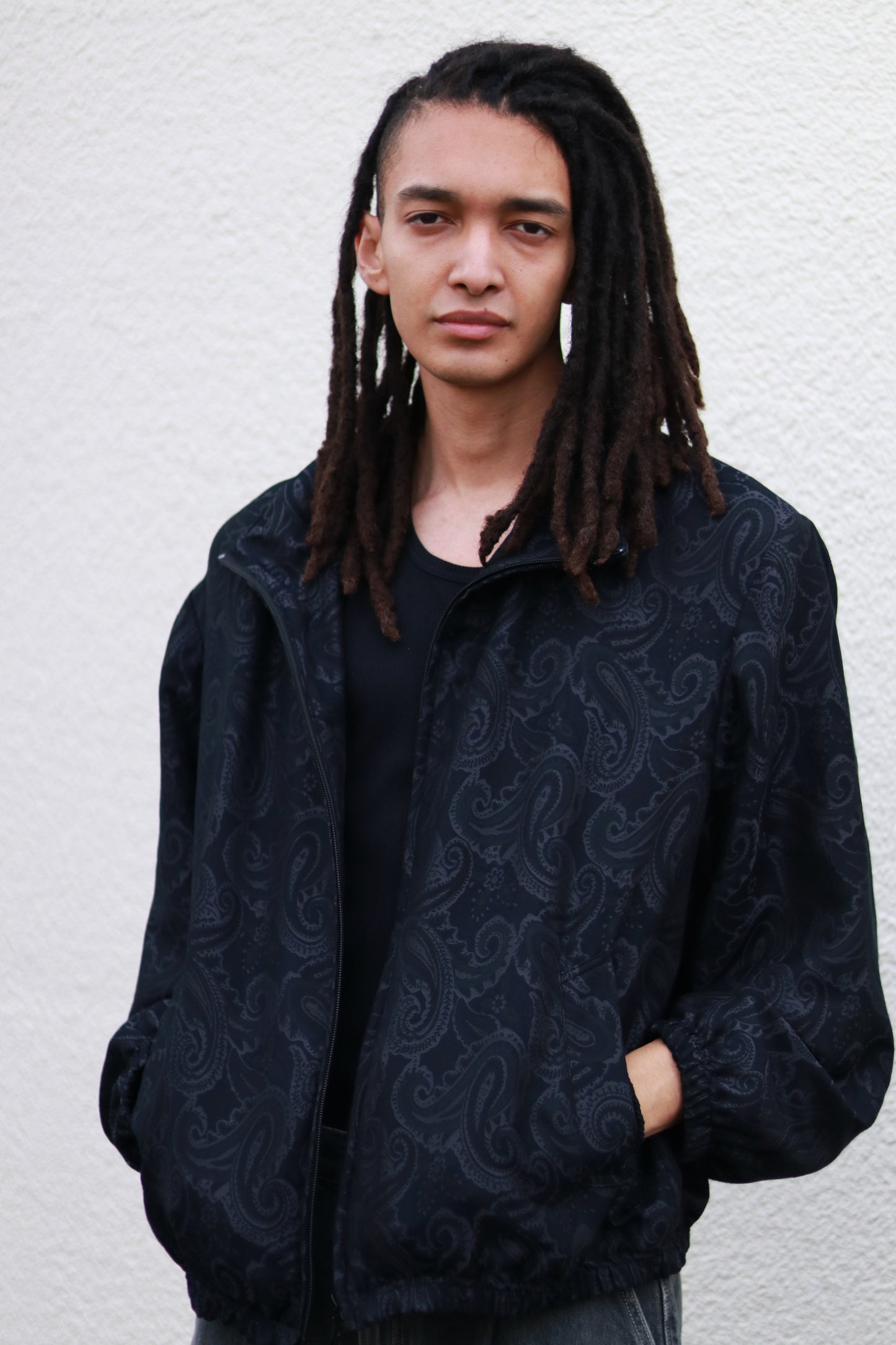 Track jacket - Paisley jacquard / Black