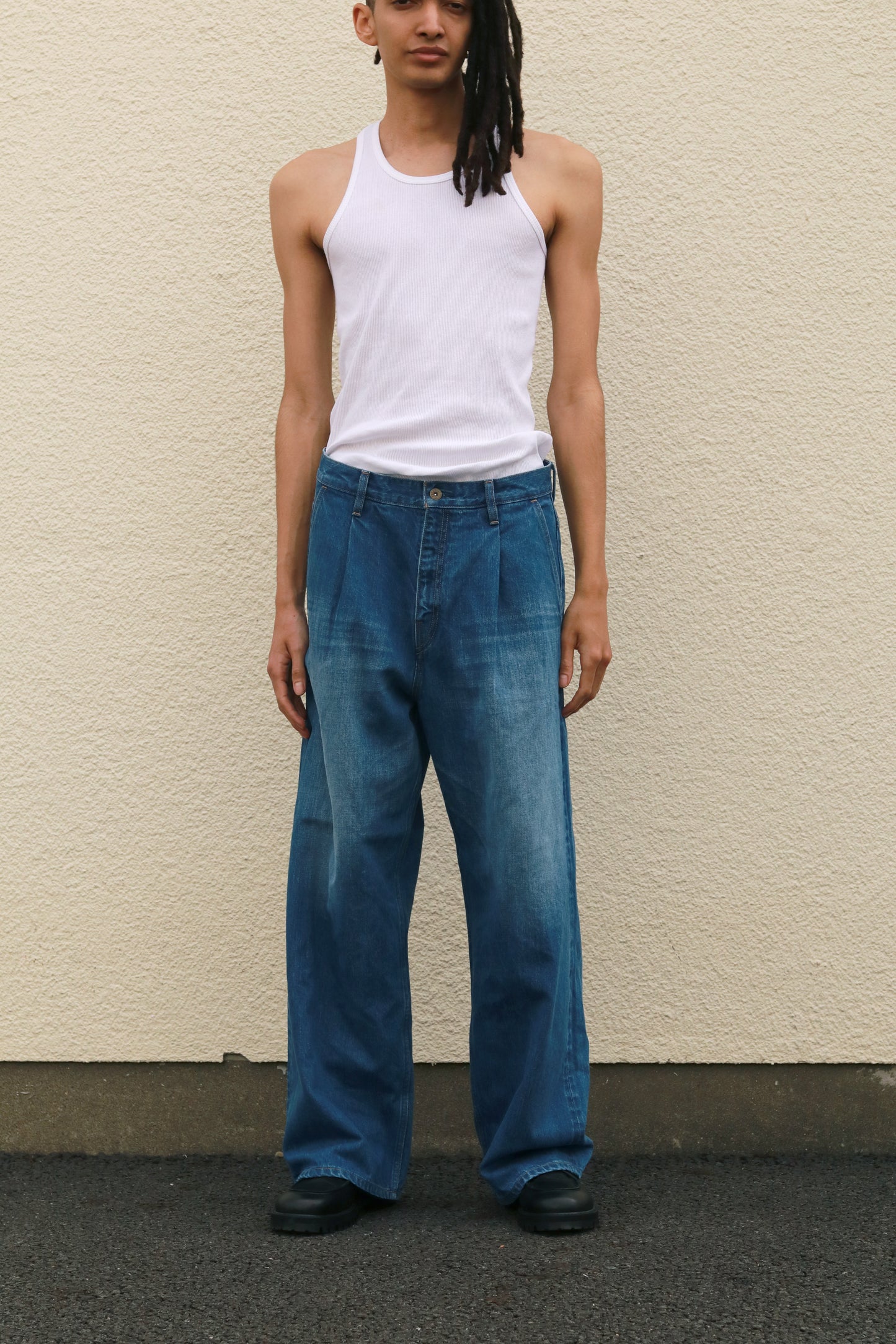 Wide selvedge jeans - Old vintage wash / Mid indigo