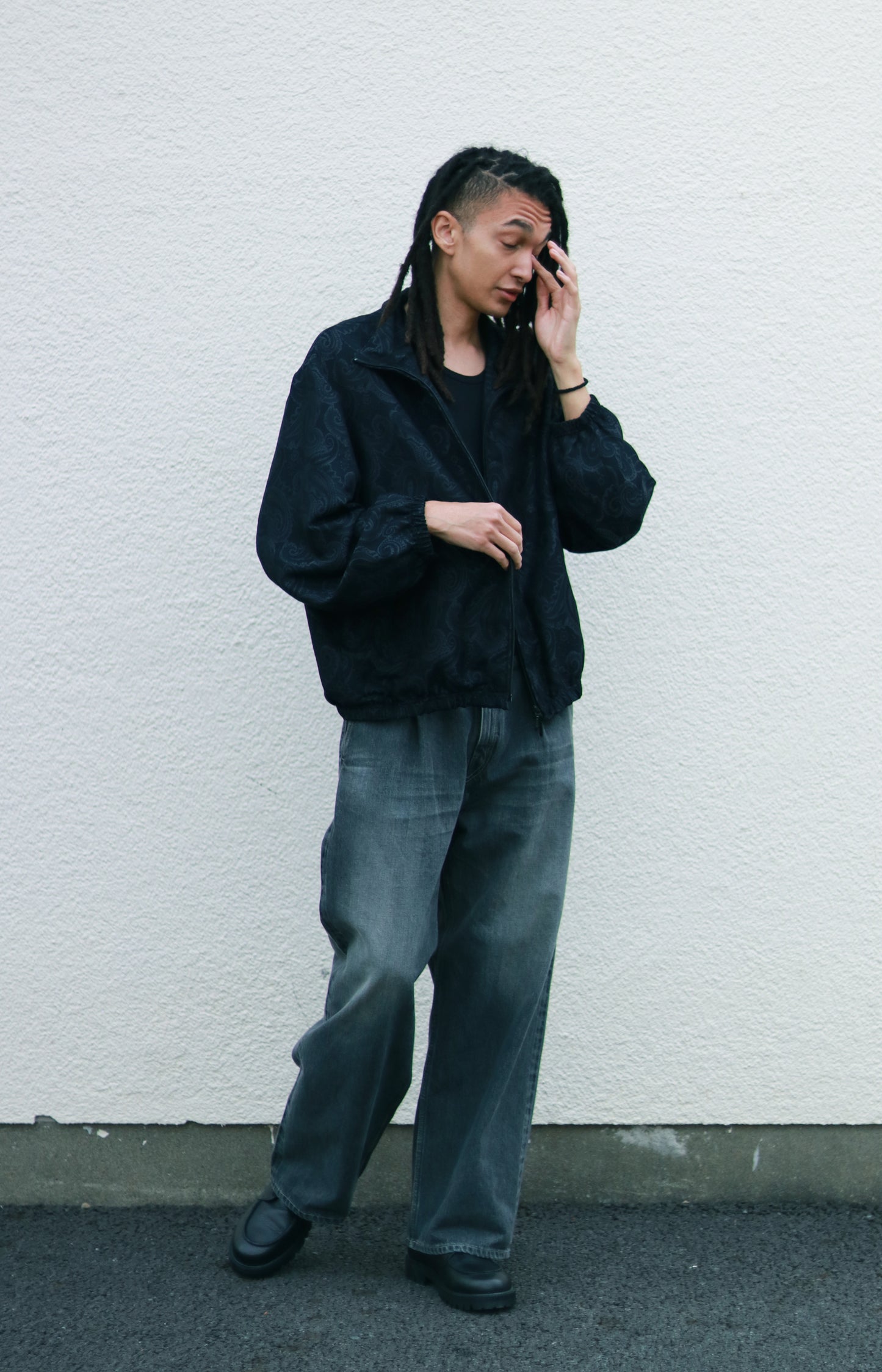 Wide selvedge jeans - Old vintage wash / Mid black