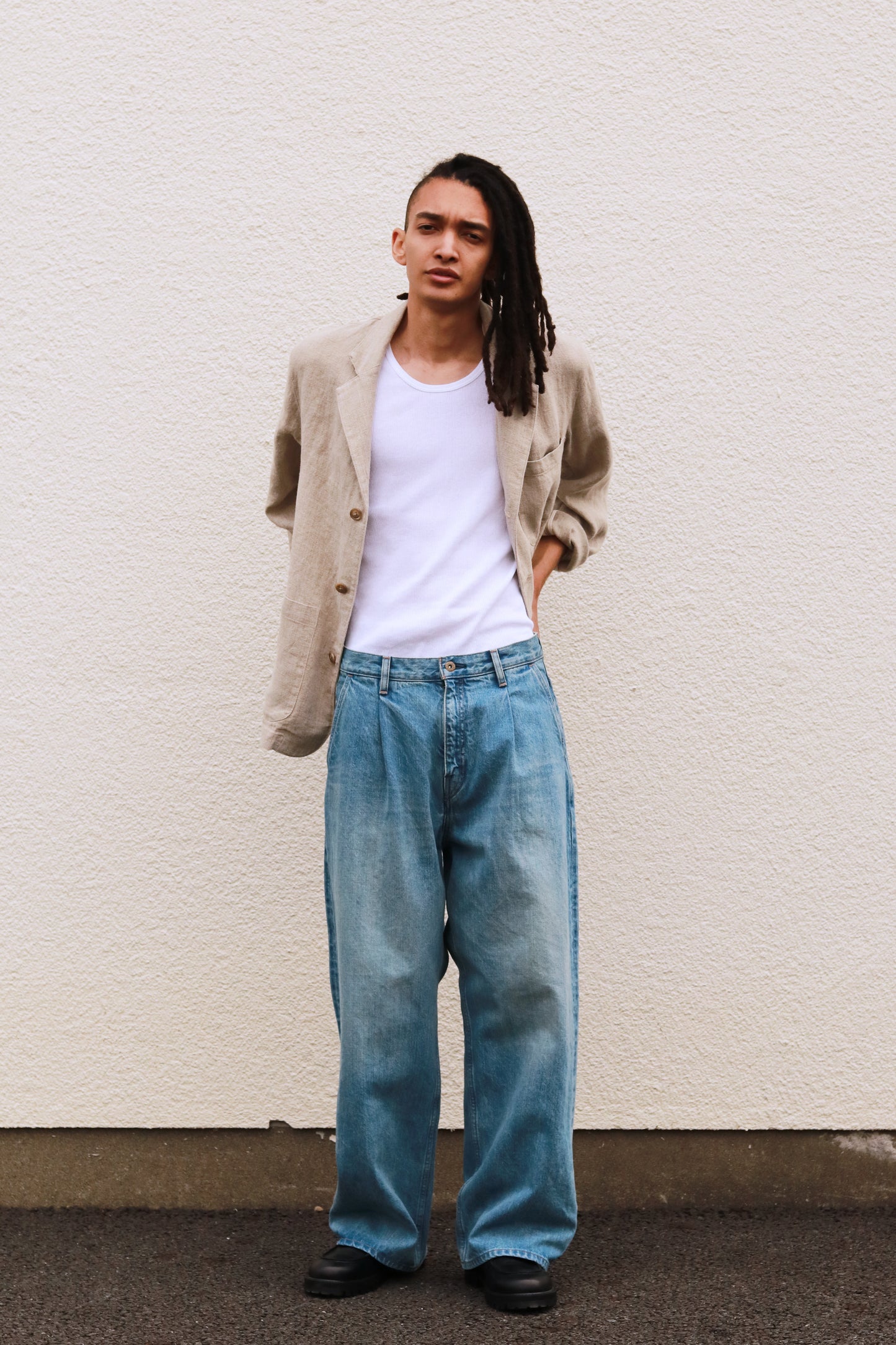 Wide selvedge jeans - Old vintage wash / Light indigo