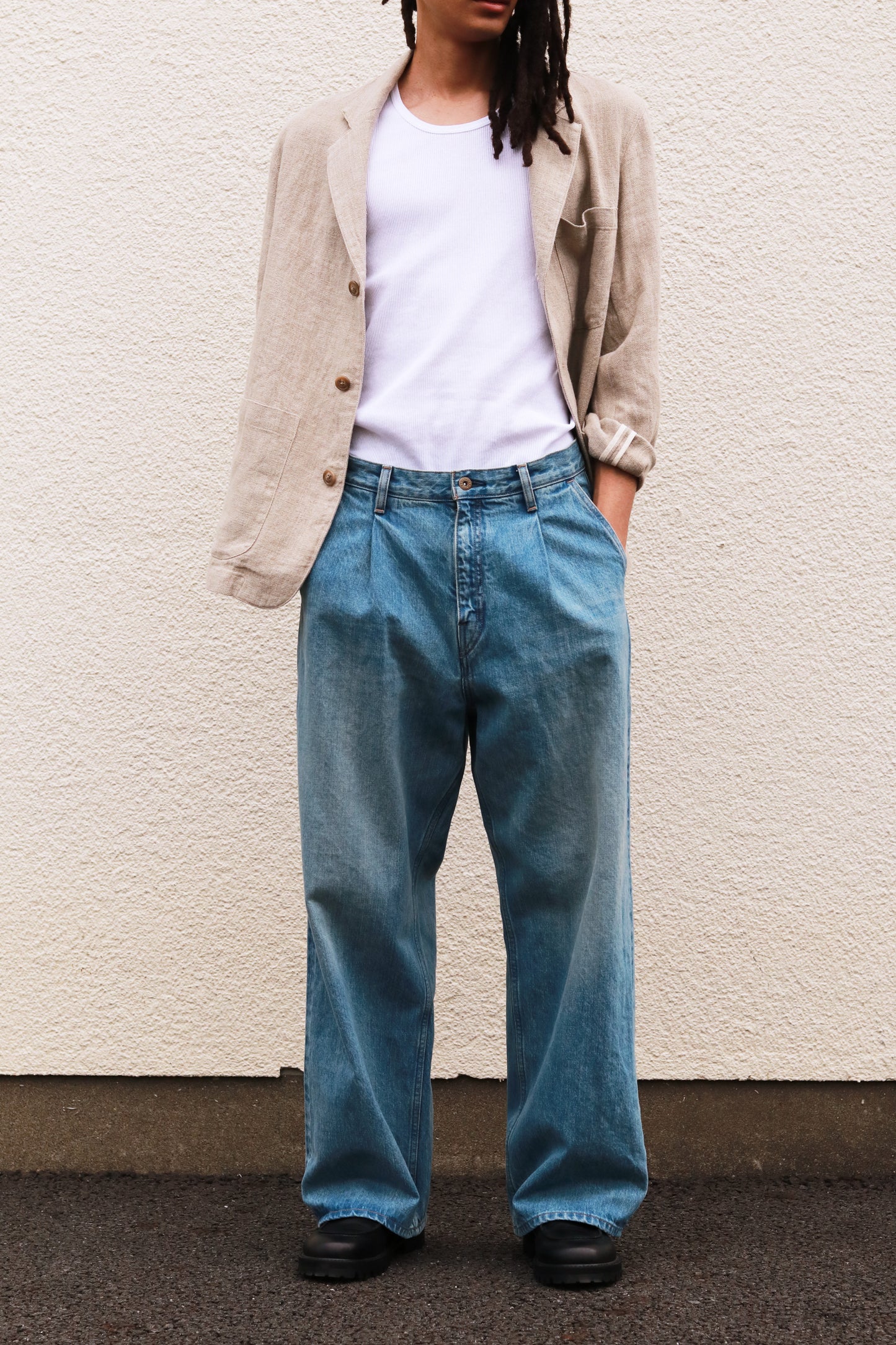Wide selvedge jeans - Old vintage wash / Light indigo