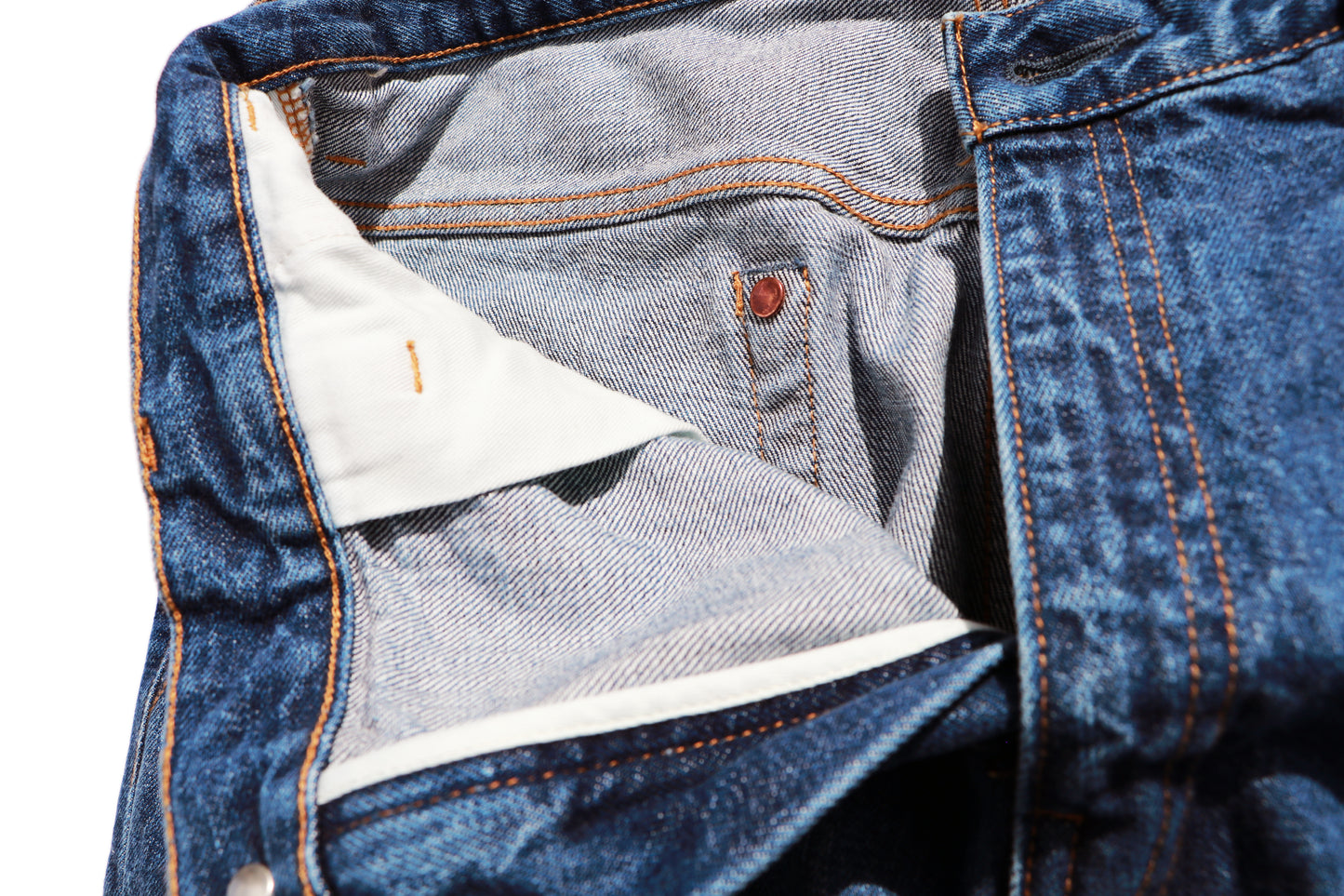 Wide selvedge jeans - Old vintage wash / Mid indigo