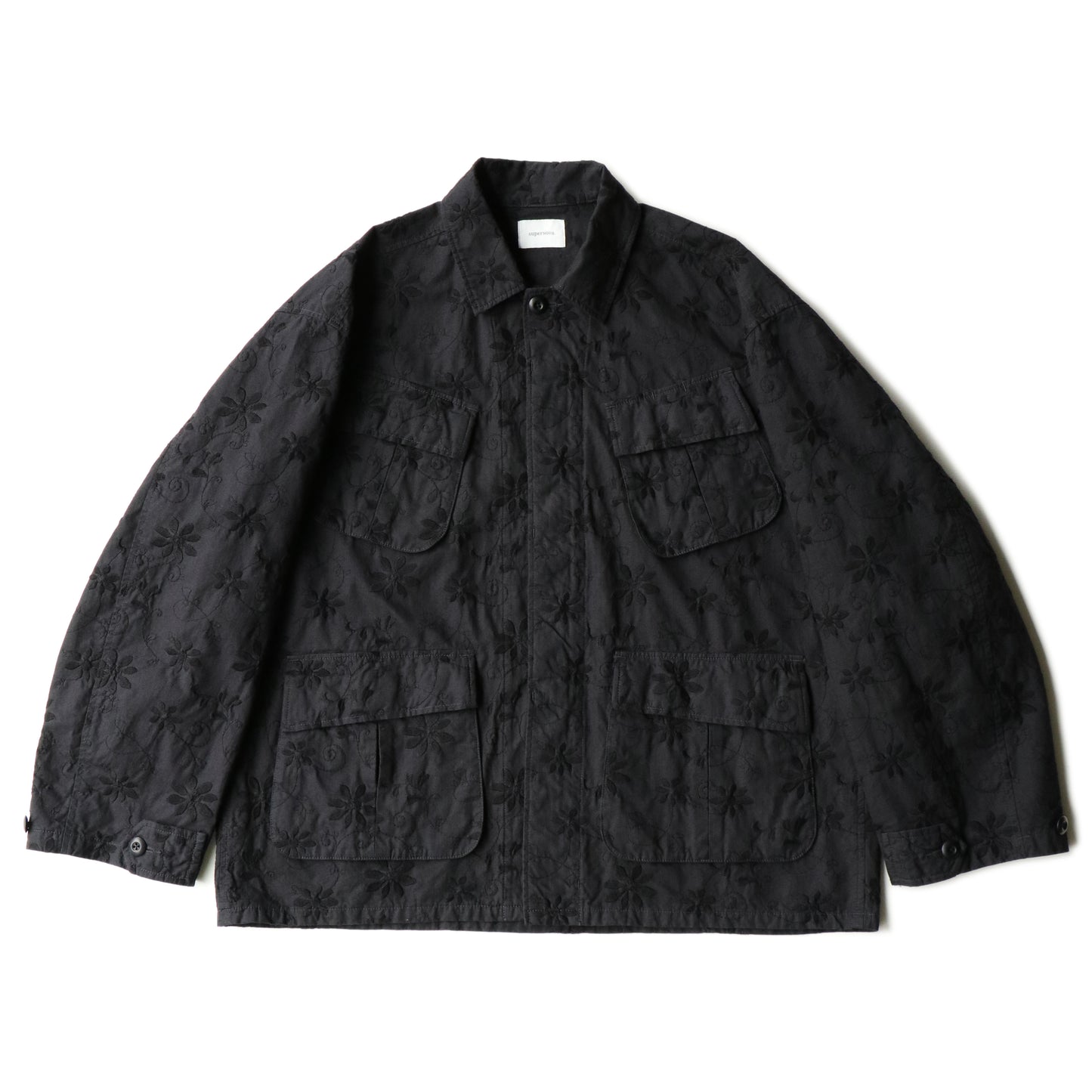 Over dye fatigue jacket-Embroidery ripstop / Black