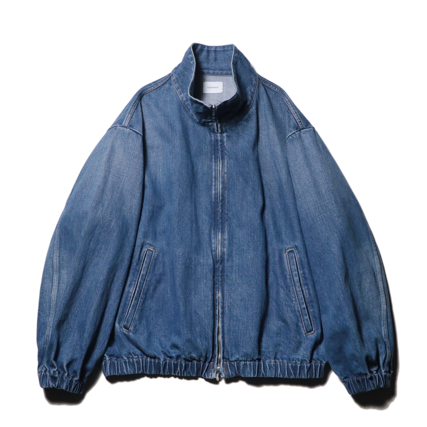Denim track jacket - Old vintage wash / Mid indigo