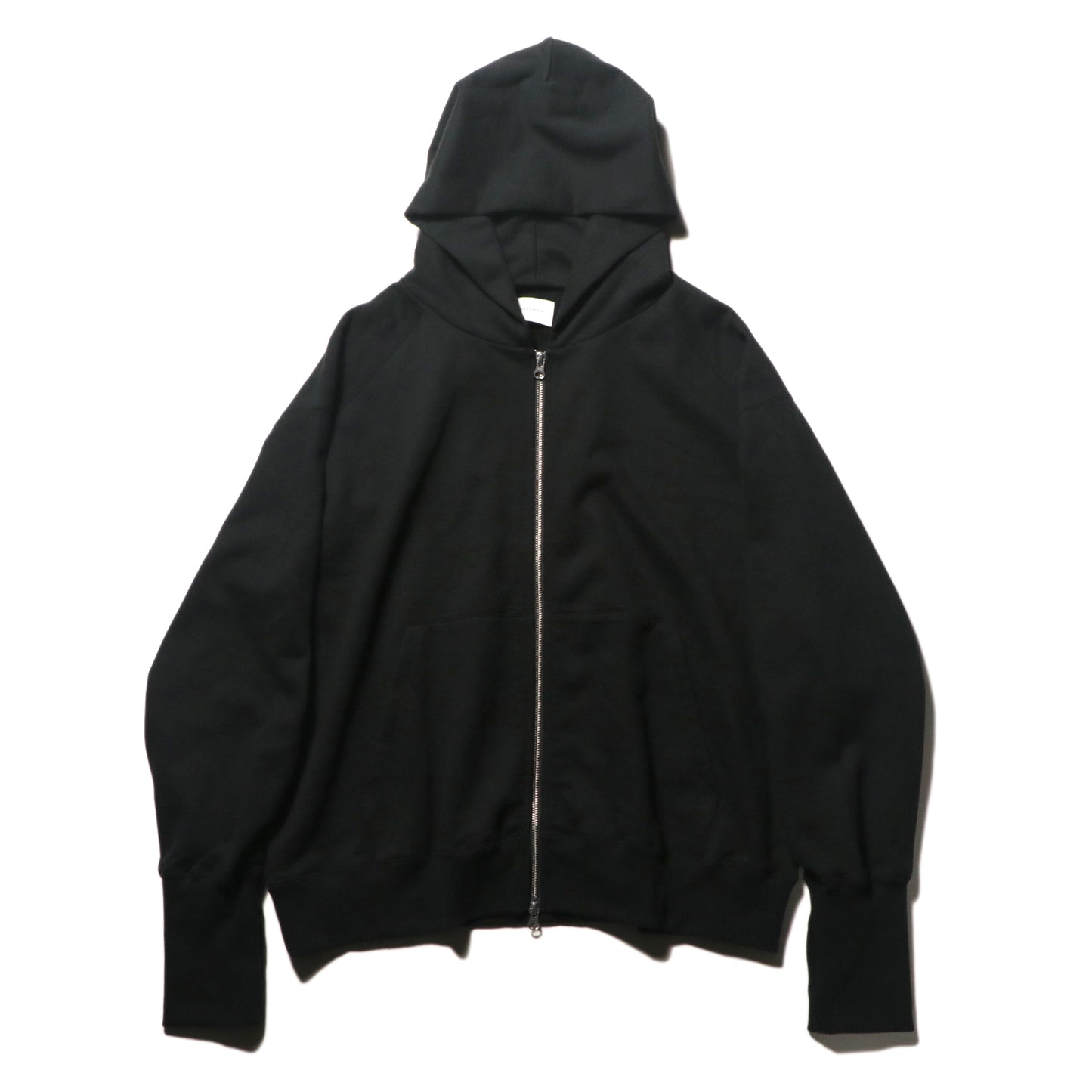 Fleece fabric big zip hoody - Supima cotton / Black