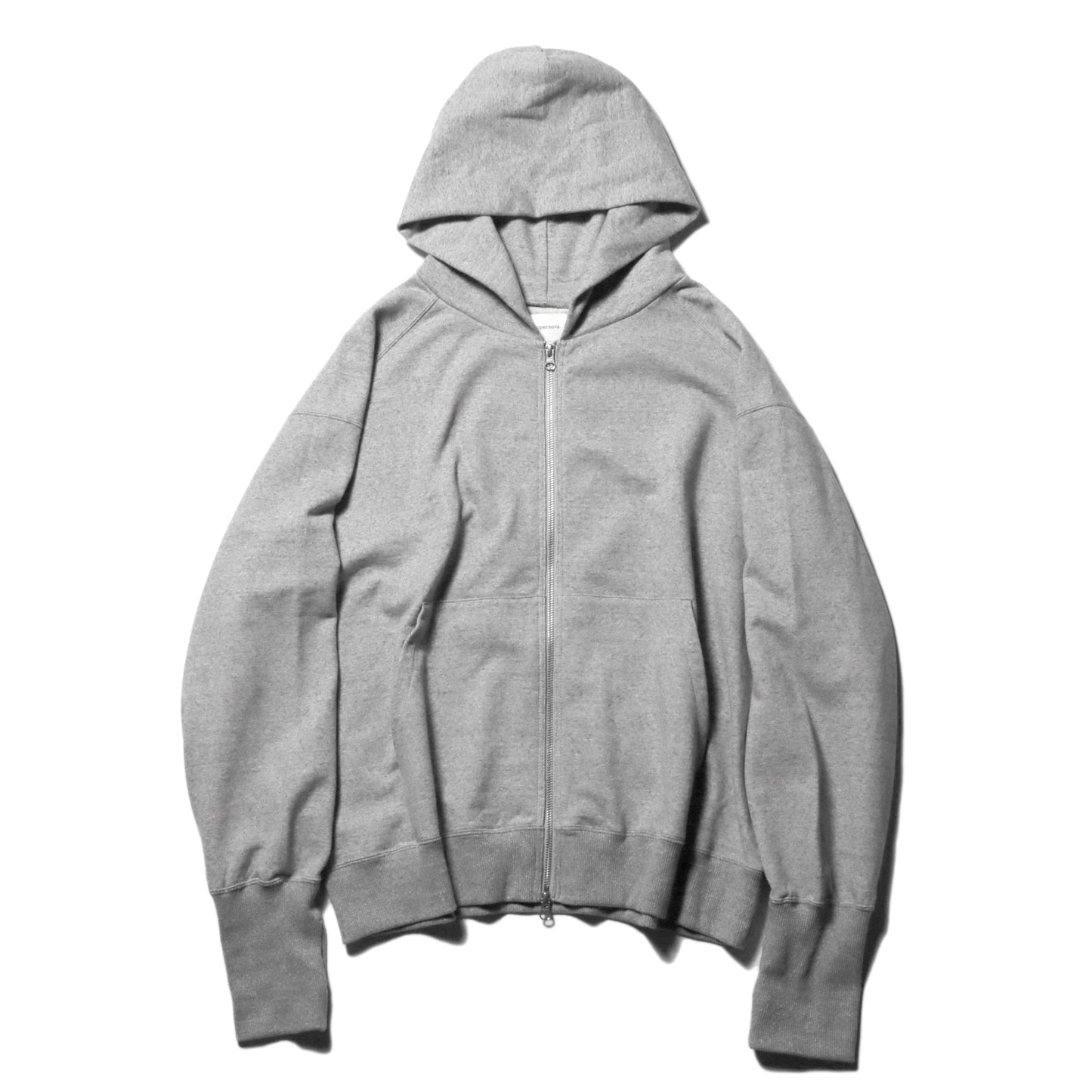 Fleece fabric big zip hoody - Supima cotton / Gray