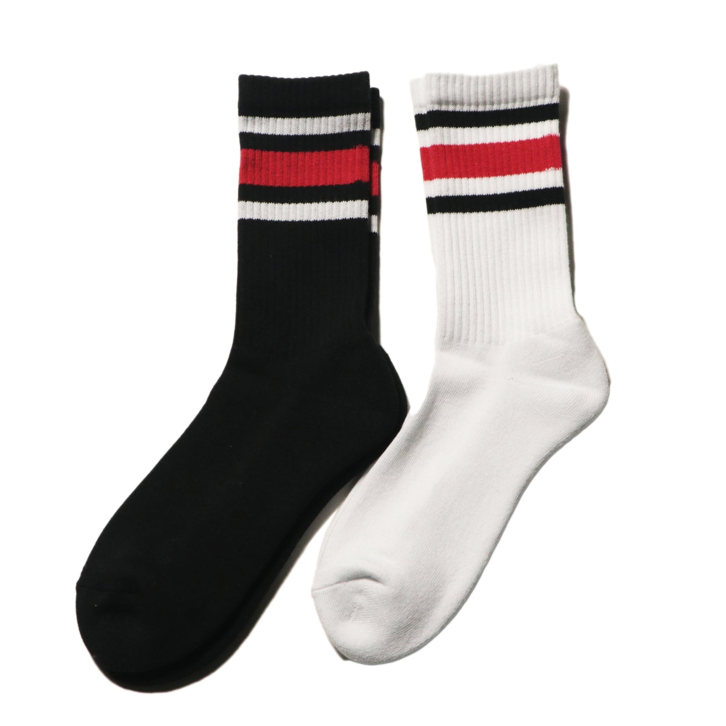 2 Pack line socks / Black & White