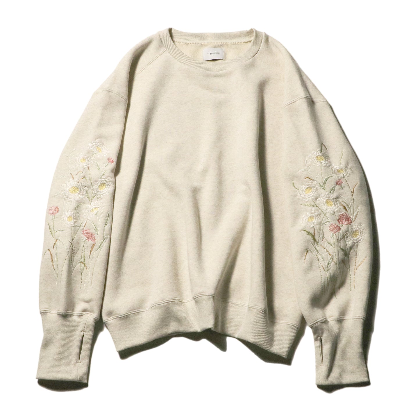Embroidery crew sweat / Oatmeal