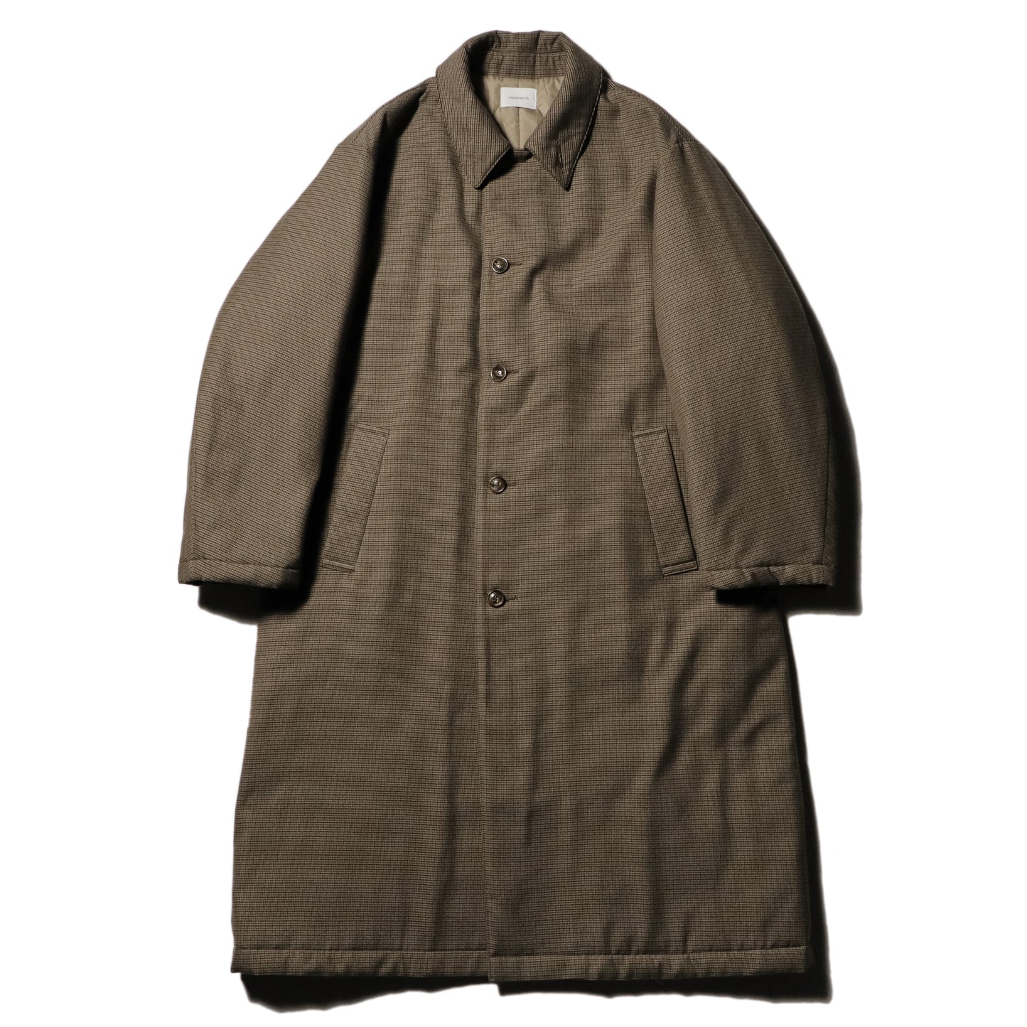 Quilted lining bal collar coat - Gun club check / Brown
