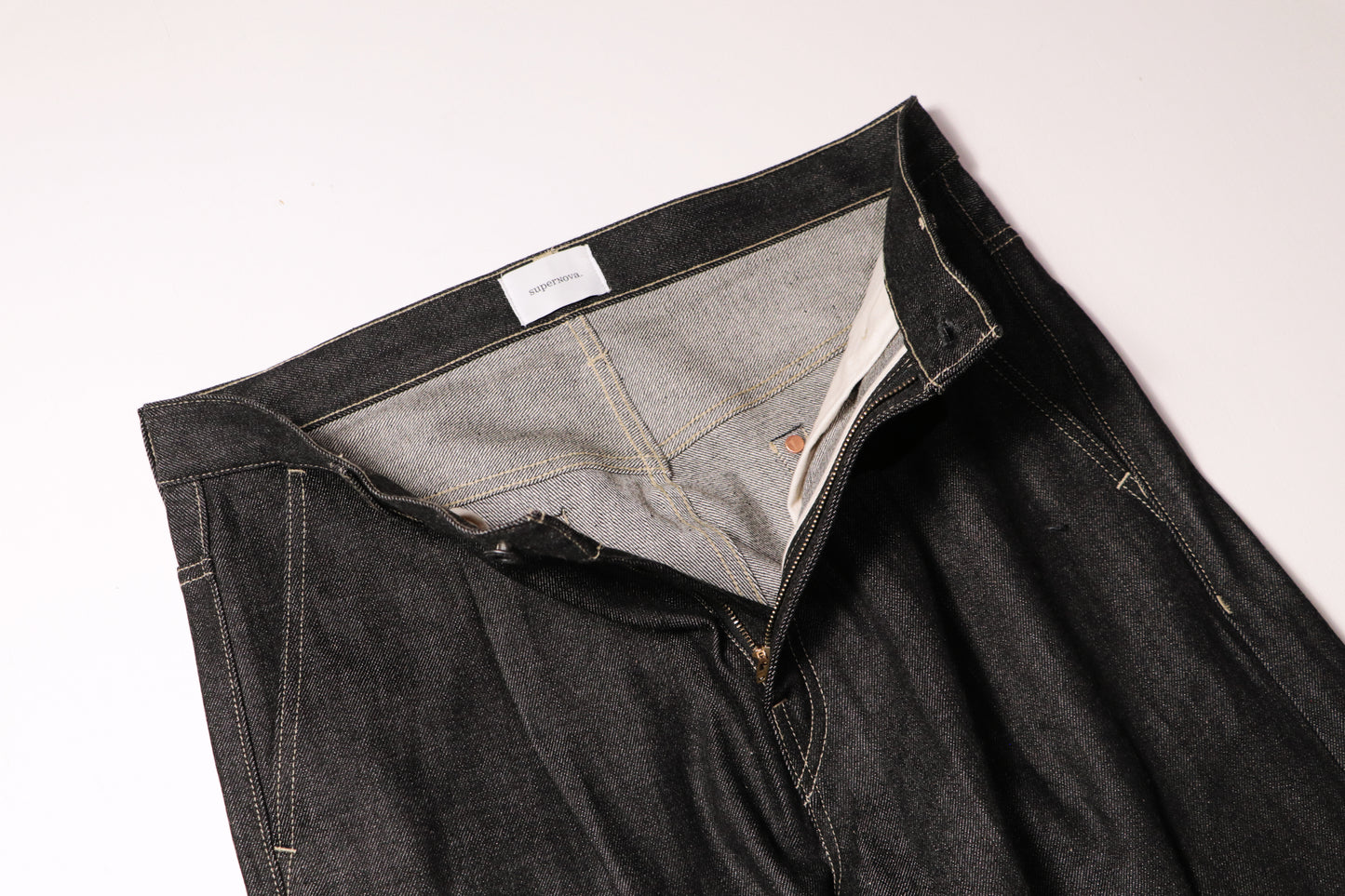 Wide selvedge jeans - Rigid denim / Black