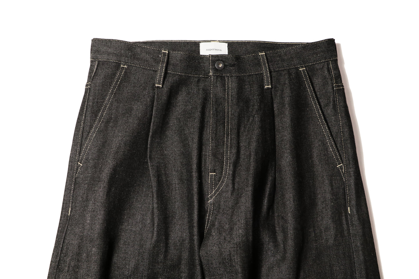 Wide selvedge jeans - Rigid denim / Black