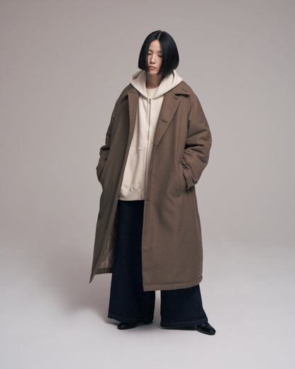 Quilted lining bal collar coat - Gun club check / Brown
