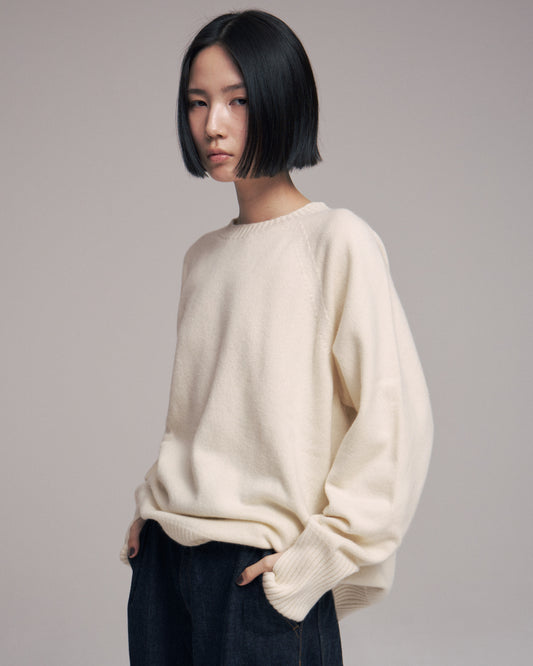 Seamless knit sweater - Wool & cashmere & silk / Purple