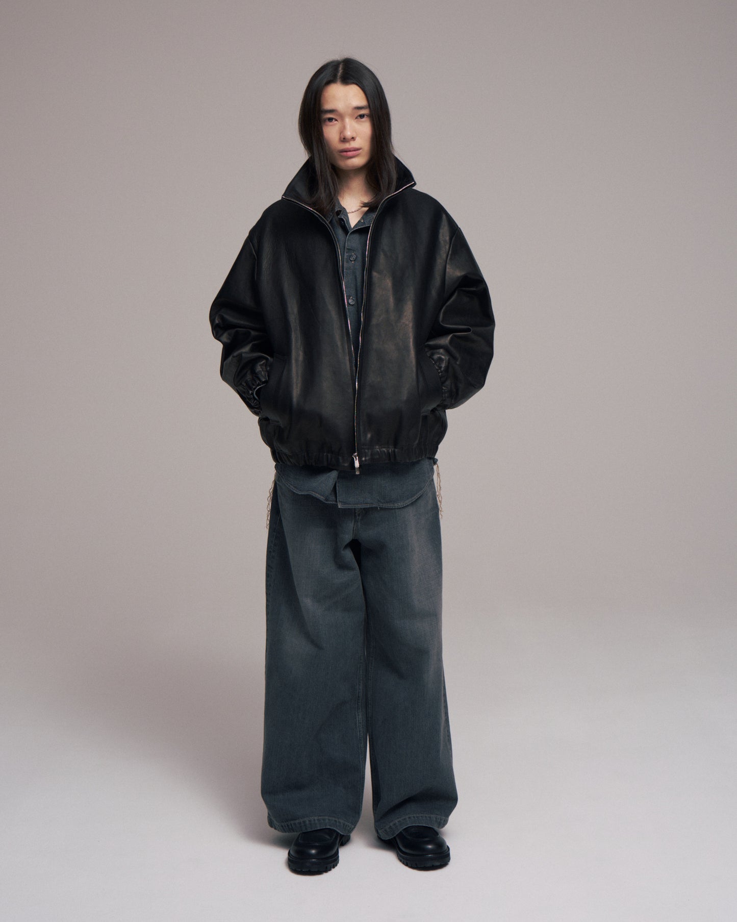 Leather track jacket - Horse hide