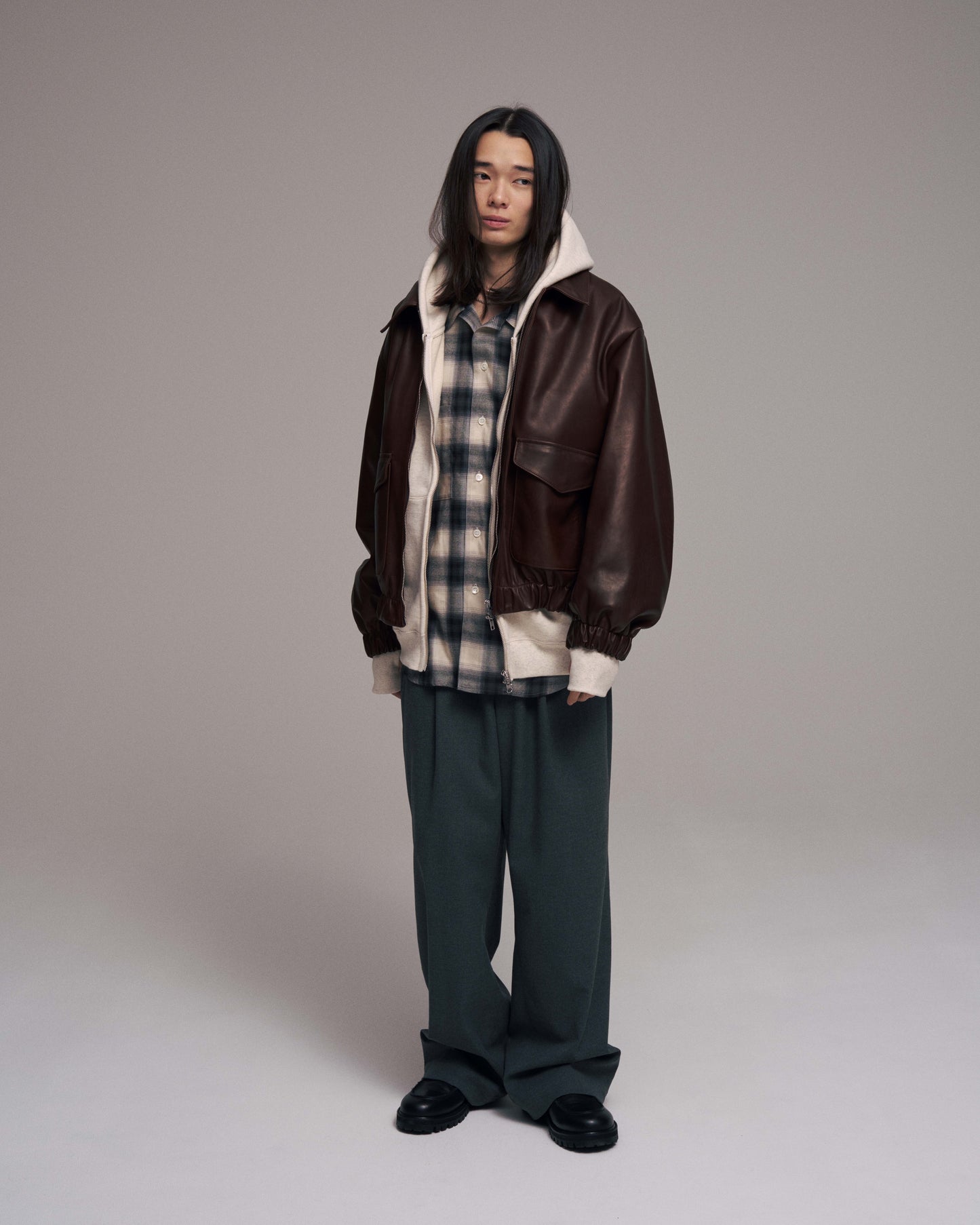 Wide easy pants - Solid / Charcoal