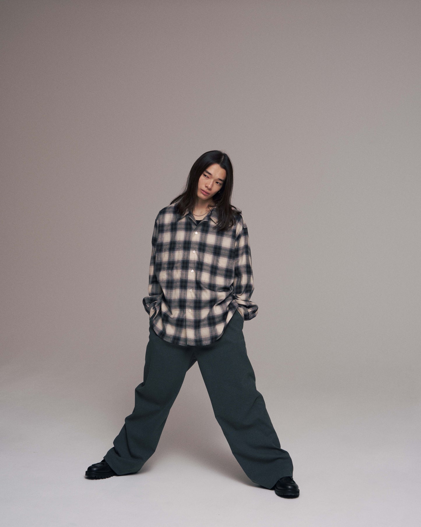Wide easy pants - Solid / Charcoal