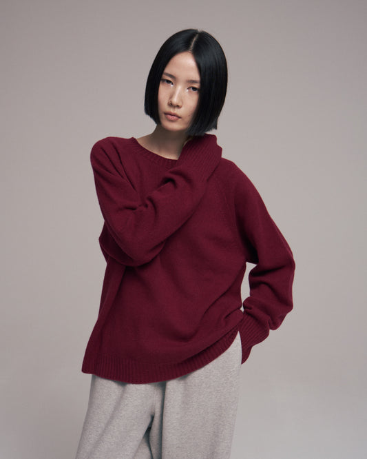 Seamless knit sweater - Wool & cashmere & silk / Red