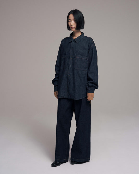Denim big shirt - Rigid denim  / Indigo - SuperNova. online store