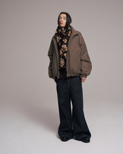 Quilted lining track jacket - Gun club check / Brown