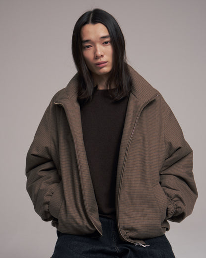 Quilted lining track jacket - Gun club check / Brown