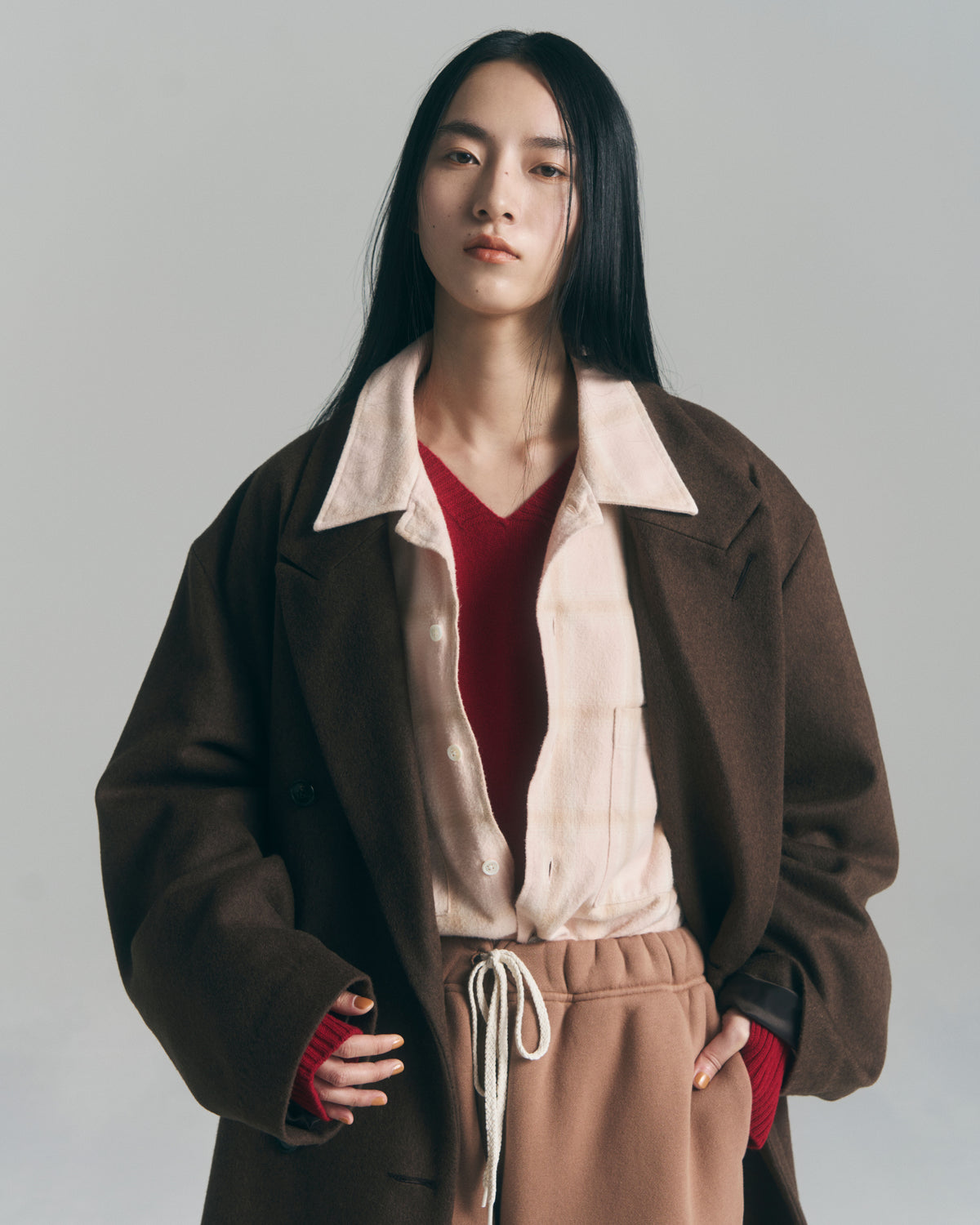 9月中旬発送予定 Ombre Check Flannel Shirt / Pink