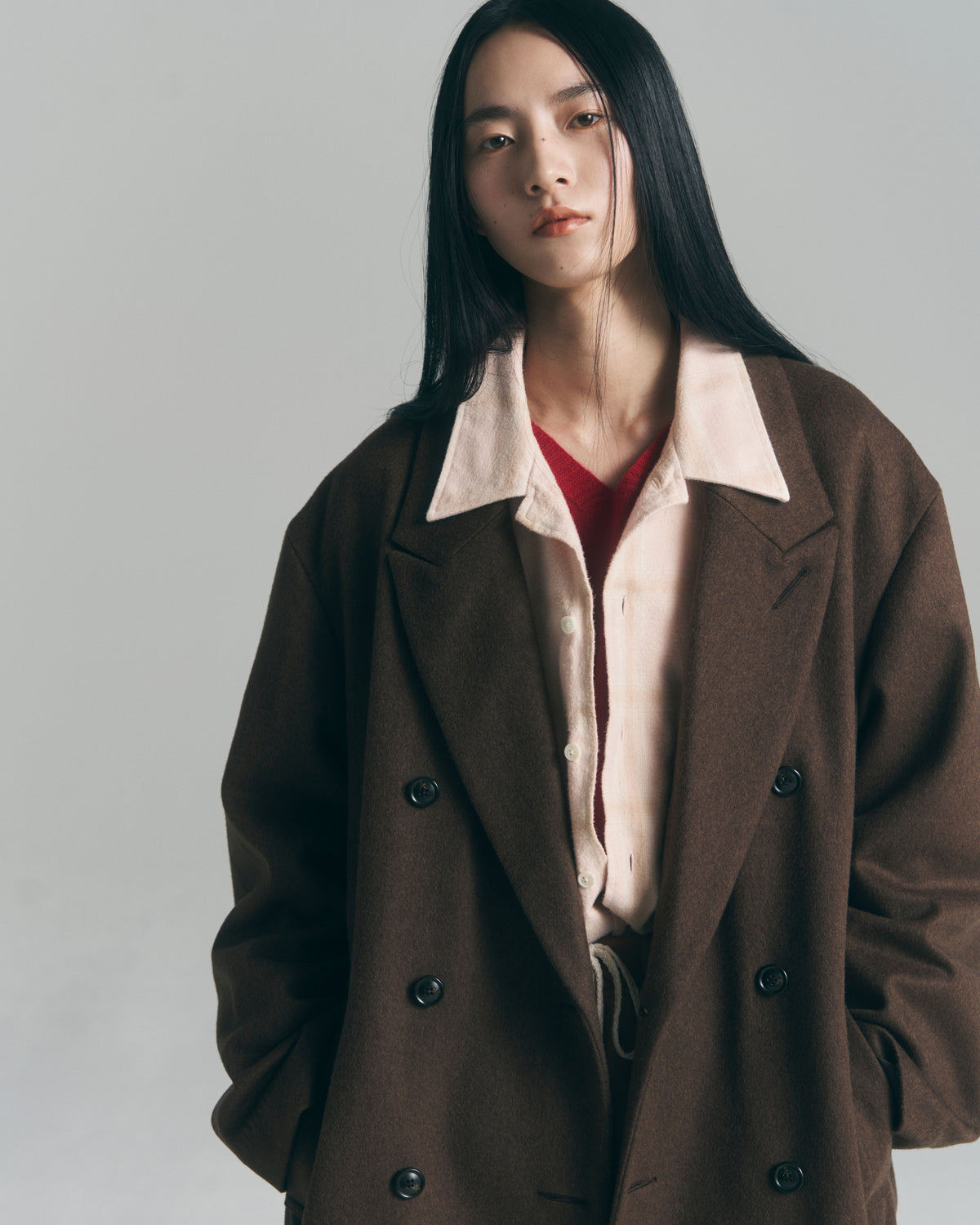 9月中旬発送予定 Ombre Check Flannel Shirt / Pink