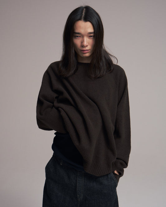 Seamless knit sweater - Wool & cashmere & silk / Purple