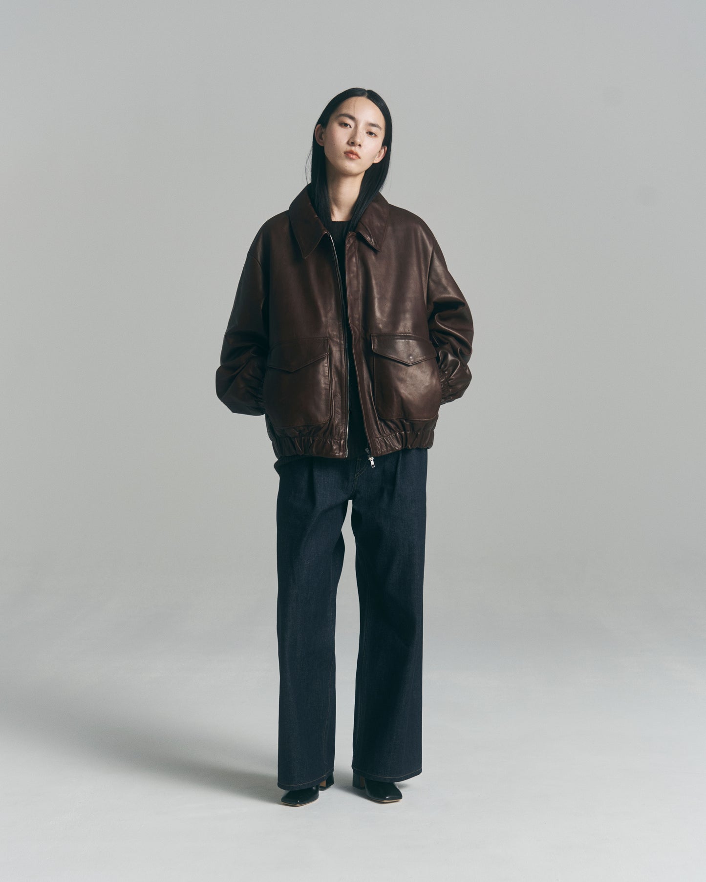 Leather flight jacket - Horsehide / Brown