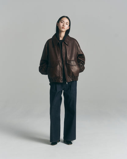 Leather flight jacket - Horsehide / Brown