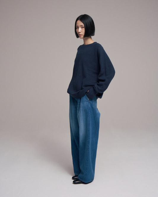 Seamless knit sweater - Wool & cashmere & silk / Purple