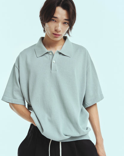 Knit polo - Cotton linen / Mint