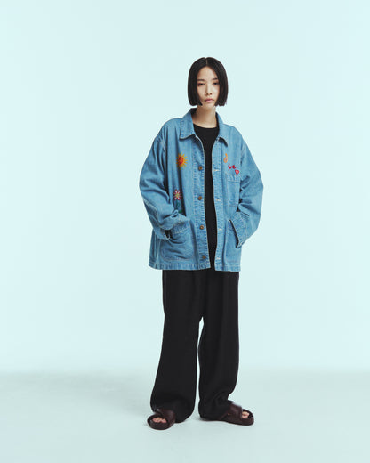 Wide easy pants - Linen / Black
