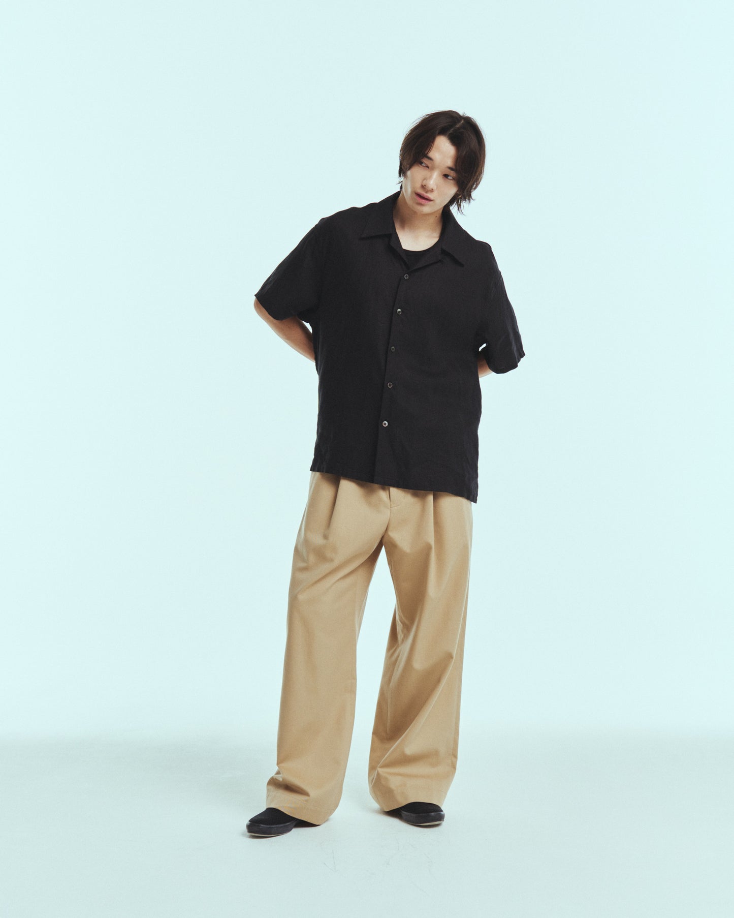 Wide easy pants - Lyocell chino / Beige