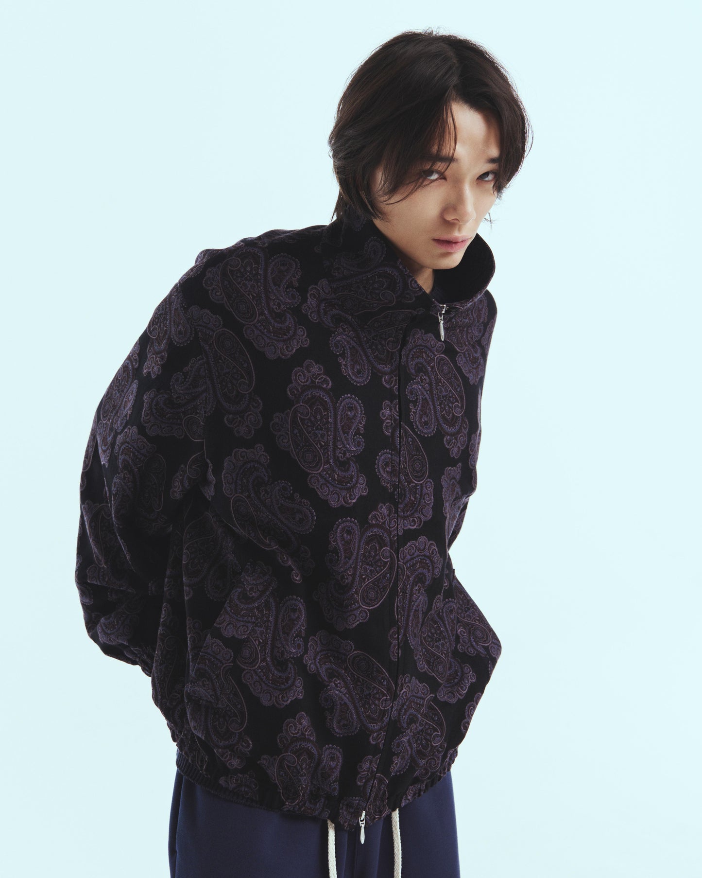 Track jacket - Sprinkled paisley jacquard / Black