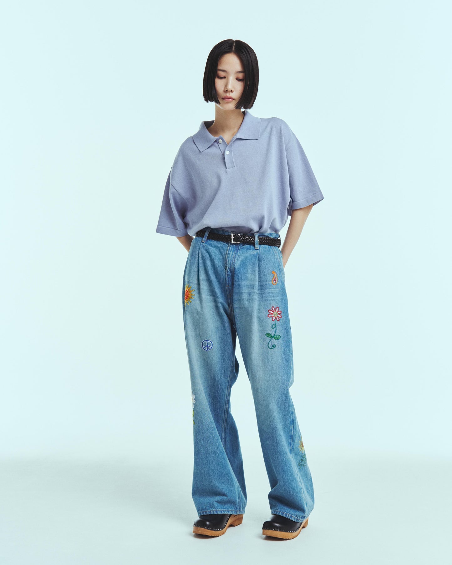 Knit polo - Cotton linen / Lavender