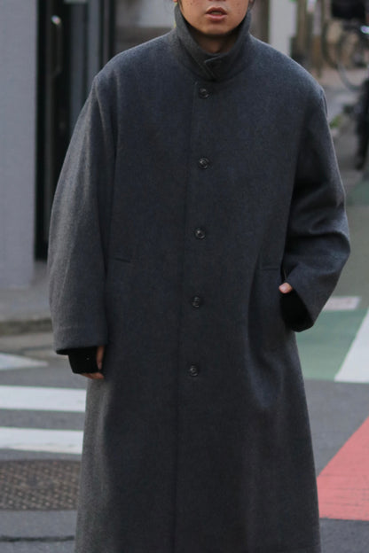 Bal collar coat - Melton / Charcoal