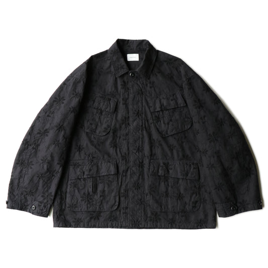 Over dye fatigue jacket-Embroidery ripstop / Black