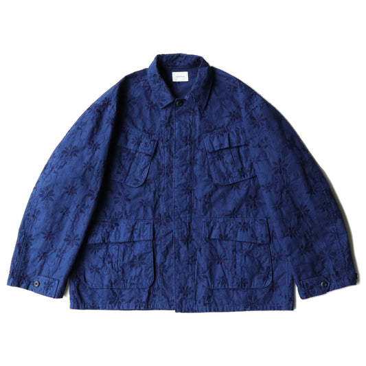 Over dye fatigue jacket-Embroidery ripstop / Royal Blue